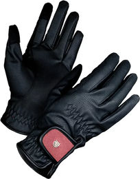 Produktbild von Equestrian Stockholm Motion Reithandschuhe aus Leder Unisex Schwarz Rot Silber Taille 8,5