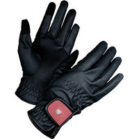 Produktbild von Equestrian Stockholm Motion Reithandschuhe aus Leder Unisex Schwarz Rot Silber Taille 9