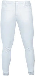 Produktbild von Equestrian Stockholm Reithose Dressage Active Full Grip für Herren in Weiß wasserabweisend