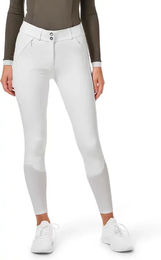 Equestrian Stockholm Reithose für Damen mit Knie Grip in Weiß Größe 42 – Bild 1 von 4
