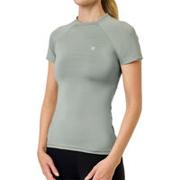 Produktbild von Equestrian Stockholm Reitshirt Damen Grün Weiß mit UPF30+ XS