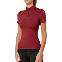 Produktbild von Equestrian Stockholm Reitshirt Damen Sommer UV-Schutz Schwarz Rot Größe S