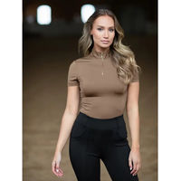 Produktbild von Equestrian Stockholm Reitshirt Damen UV-Schutz Sommer Schwarz Braun XXL