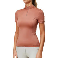 Produktbild von Equestrian Stockholm Reitshirt Damen UV-Schutz Sommer Schwarz Rot XXL
