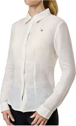 Equestrian Stockholm Reitshirt für Damen aus Leinen in Weiß Größe S – Bild 1 von 3