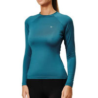 Produktbild von Equestrian Stockholm Reitshirt für Damen Langarm Funktionsunterwäsche Ganzjährig Blau Türkis Größe L