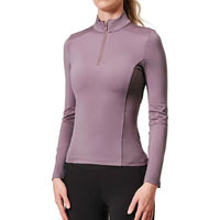 Produktbild von Equestrian Stockholm Reitshirt für Damen mit langen Ärmeln und 1/2 Zip in Rosa oder Lila