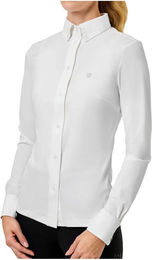 Equestrian Stockholm Reitshirt Performance Langarmshirt für Damen in Weiß Größe M – Bild 1 von 2