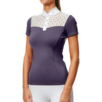 Produktbild von Equestrian Stockholm Turnierpolo Damen Crystal White Dark Violet Größe S