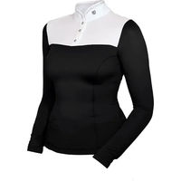Produktbild von Equestrian Stockholm Turnierpolo mit langen Ärmeln für Damen in Schwarz