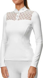 Produktbild von Equestrian Stockholm Turnierpolo mit langen Ärmeln für Damen in Weiß Größe S