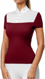 Equestrian Stockholm Turniershirt Damen Revenew Competition Top Merlot Größe M – Bild 1 von 1