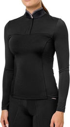 Equestrian Stockholm Turniershirt Damen Revenew Top Black Pink Glimmer Langarmshirt Größe S – Bild 1 von 1