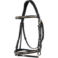 Produktbild von Equestro Anatomische Leder-Reittrense mit Clincher für englische Pferde in Schwarz