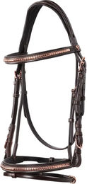 Produktbild von Equestro Anatomische Sattelzügel aus Leder für englische Pferde in Braun
