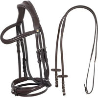 Produktbild von Equestro Anatomisches Kombi-Zaumzeug mit Nasenriemen aus Leder in Braun für Vollblut