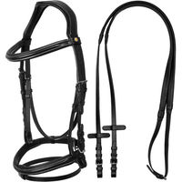 Produktbild von Equestro Anatomisches Kopfteil aus gepolstertem Leder Schwarz