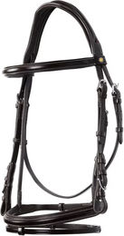 Produktbild von Equestro Anatomisches Reithalfter aus Leder für Pferde in Braun oder Schwarz