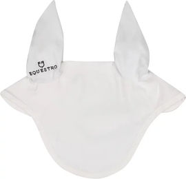 Produktbild von Equestro Basic lange Fliegenmaske für Pferde aus Baumwolle in Weiß