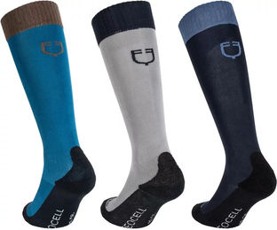 Equestro Basic Reitsocken für Damen 3er Pack Blau Bunt Größe 39-42 – Bild 1 von 5