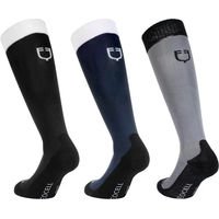 Produktbild von Equestro Basic Technical Reitsocken für Damen 3 Paar Schwarz Blau Grau