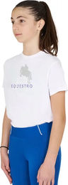Equestro Baumwoll-T-Shirt für Kinder Horse Jump Glossy Weiß Größe 8 Jahre – Bild 1 von 1