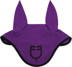 Produktbild von Equestro Black Line Edition Kurze Mütze für Warmblut in Schwarz und Lila