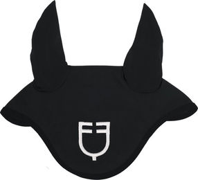 Produktbild von Equestro Black Line Fliegenohren für Pferde in Schwarz und Grün