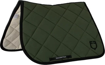 Equestro Black Line Schabracke Springen mit gesticktem Logo für Pferde in Schwarz oder Grün – Bild 1 von 2