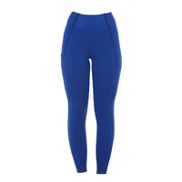 Produktbild von Equestro Classic Damen Polarfleece-Reithose mit Vollgrip für den Winter in Blau XS