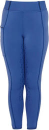 Produktbild von Equestro Classic Reithose für Mädchen mit Full Grip und Fleece-Futter für den Winter in Blau