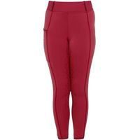 Produktbild von Equestro Classic Reitleggings für Mädchen mit Fleece-Futter und Grip in Rot