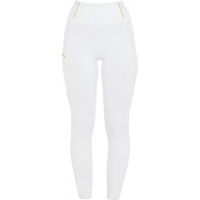 Produktbild von Equestro Classic Turnierleggings Damen mit Full Grip und Fleece-Futter Winter Reithose Weiß Größe S