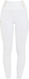 Produktbild von Equestro Classic Turnierleggings für Mädchen mit Full Grip und Fleece-Futter Winter Reithose Weiß 10 Jahre