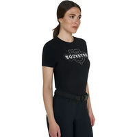 Produktbild von Equestro Damen Baumwoll-T-Shirt mit Logo Schwarz Größe M