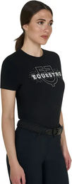 Equestro Damen Baumwoll-T-Shirt mit Logo Schwarz XL – Bild 1 von 1