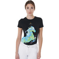 Produktbild von Equestro Damen Baumwoll-T-Shirt Schwarz XL