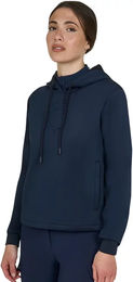 Produktbild von Equestro Damen Kapuzenpullover mit Cut-Outs aus Baumwolle Blau Größe L