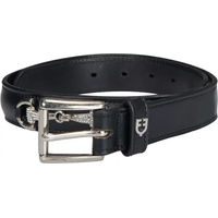 Produktbild von Equestro Damen Ledergürtel im englischen Diamantdesign Schwarz 60 cm