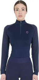Equestro Damen Reitshirt Langarm Base Layer Blau-Lila XS – Bild 1 von 4