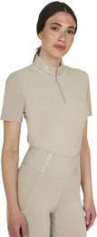 Equestro Damen Reitshirt mit Reißverschluss Beige Größe M – Bild 1 von 1