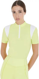 Produktbild von Equestro Damen Reitshirt Sommer Polo mit Reißverschluss in Grün oder Gelb Größe XS
