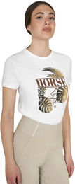 Produktbild von Equestro Damen T-Shirt aus Baumwolle Weiß Gold XS