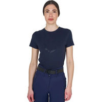 Produktbild von Equestro Damen T-Shirt mit Glossy Logo aus Baumwolle Blau XL