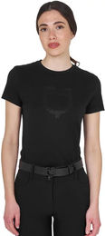 Equestro Damen T-Shirt mit Glossy Logo aus Baumwolle Schwarz M – Bild 1 von 1