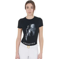 Produktbild von Equestro Damen T-Shirt mit Monddruck aus Baumwolle Schwarz Größe M
