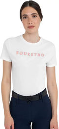 Equestro Damen T-Shirt mit Strass aus Baumwolle kurzarm Größe L – Bild 1 von 1