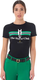 Produktbild von Equestro Damen T-Shirt Stripe aus Baumwolle Schwarz Größe L