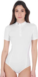 Produktbild von Equestro Damen Turnier-Polo Reitshirt aus Baumwolle Weiß Größe L
