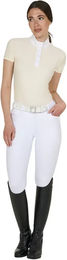 Produktbild von Equestro Damen Turnierpolo Reitshirt aus Baumwolle Weiß Größe S